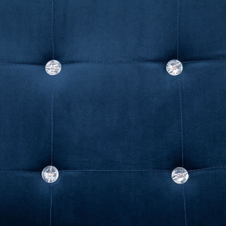 Tweezitsbank Met Armleuningen Chroom En Fluweel Blauw