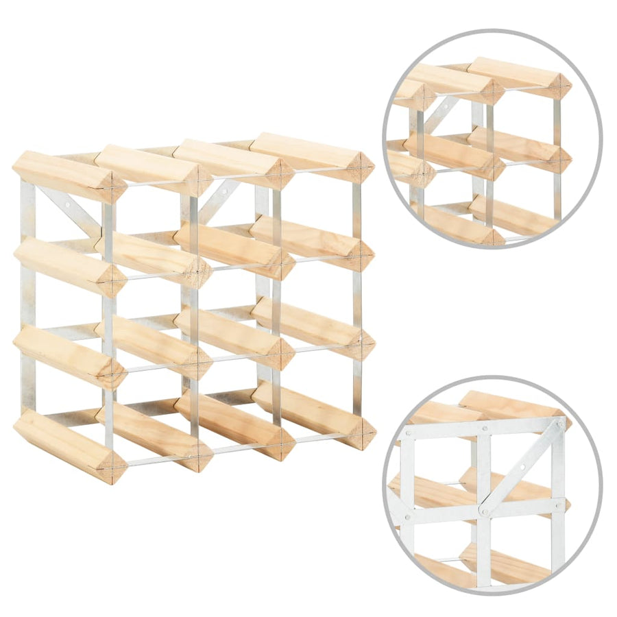 Wijnrek Voor 2 Flessen Massief Grenenhout 12 Beige