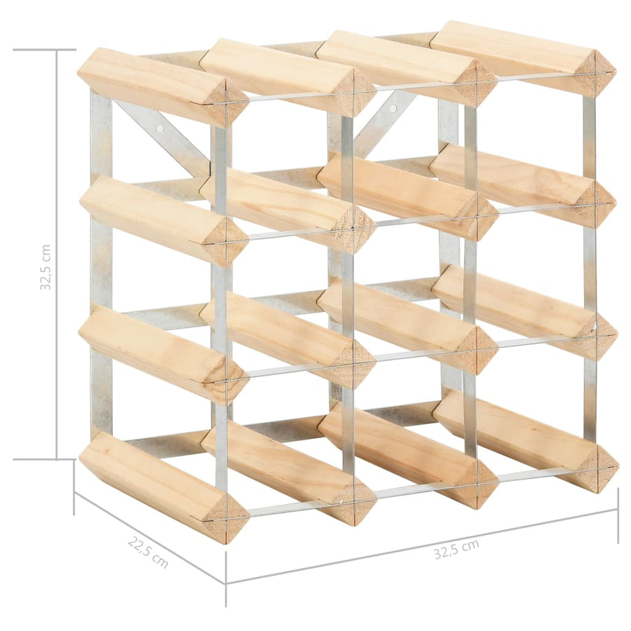 Wijnrek Voor 2 Flessen Massief Grenenhout 12 Beige