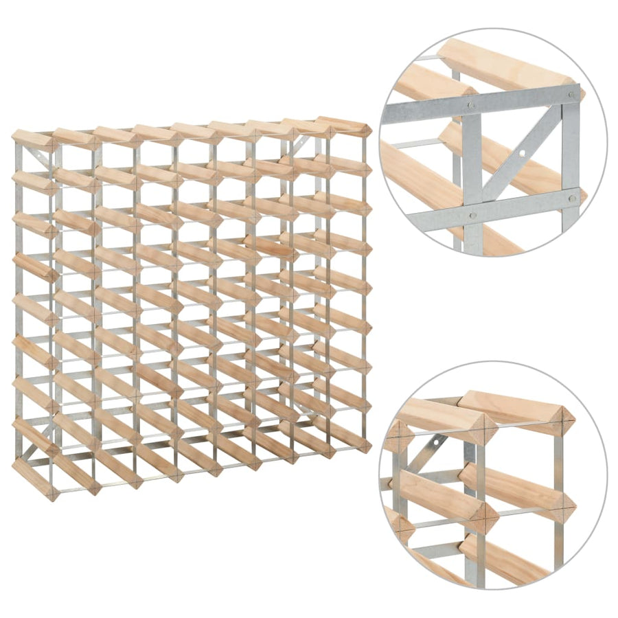Wijnrek Voor Flessen Massief Grenenhout 72 Beige