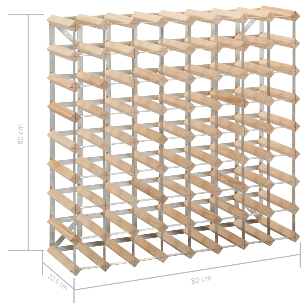 Wijnrek Voor Flessen Massief Grenenhout 72 Beige