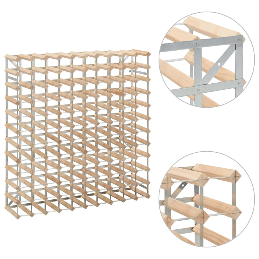 Wijnrek Voor 20 Flessen Massief Grenenhout 120 Beige
