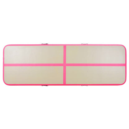 Gymnastiekmat Met Pomp Opblaasbaar Pvc 300 x 100 x 10 cm Roze