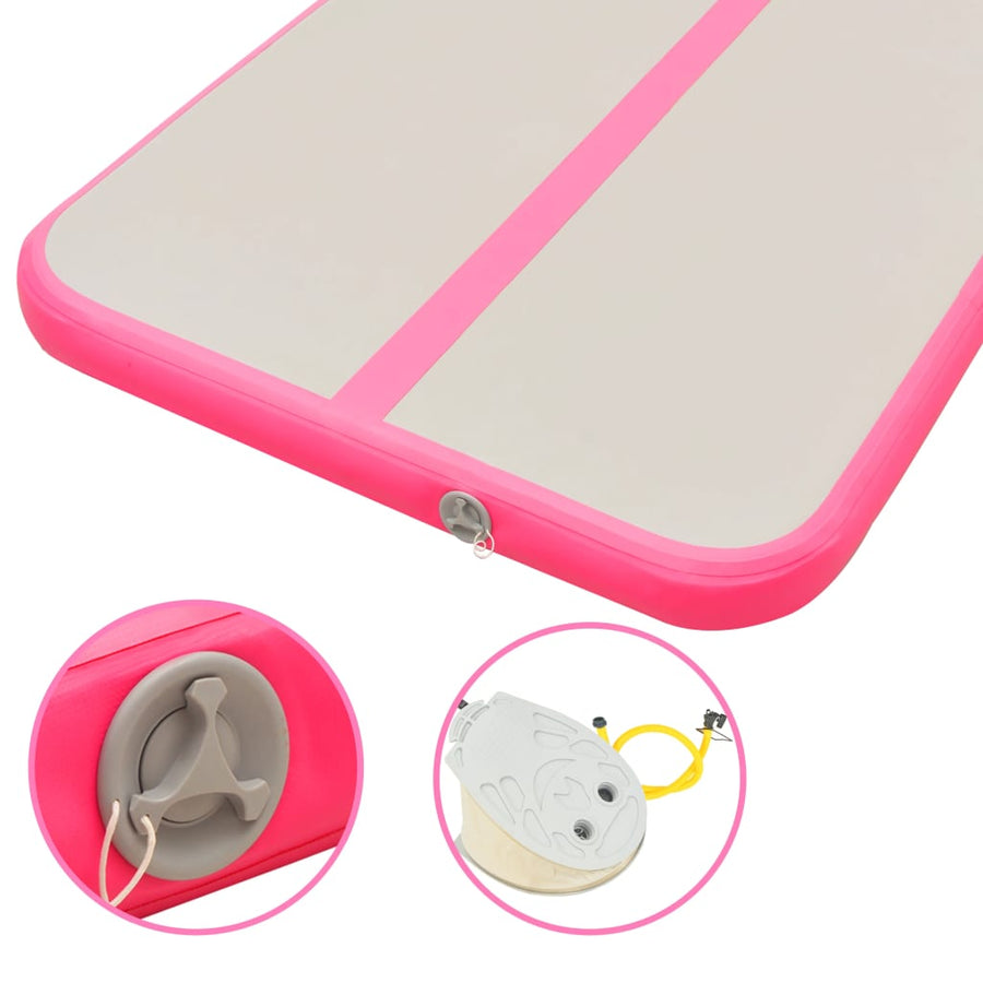 Gymnastiekmat Met Pomp Opblaasbaar Pvc 300 x 100 x 10 cm Roze