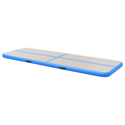 Gymnastiekmat Met Pomp Opblaasbaar Pvc 300 x 100 x 10 cm Blauw