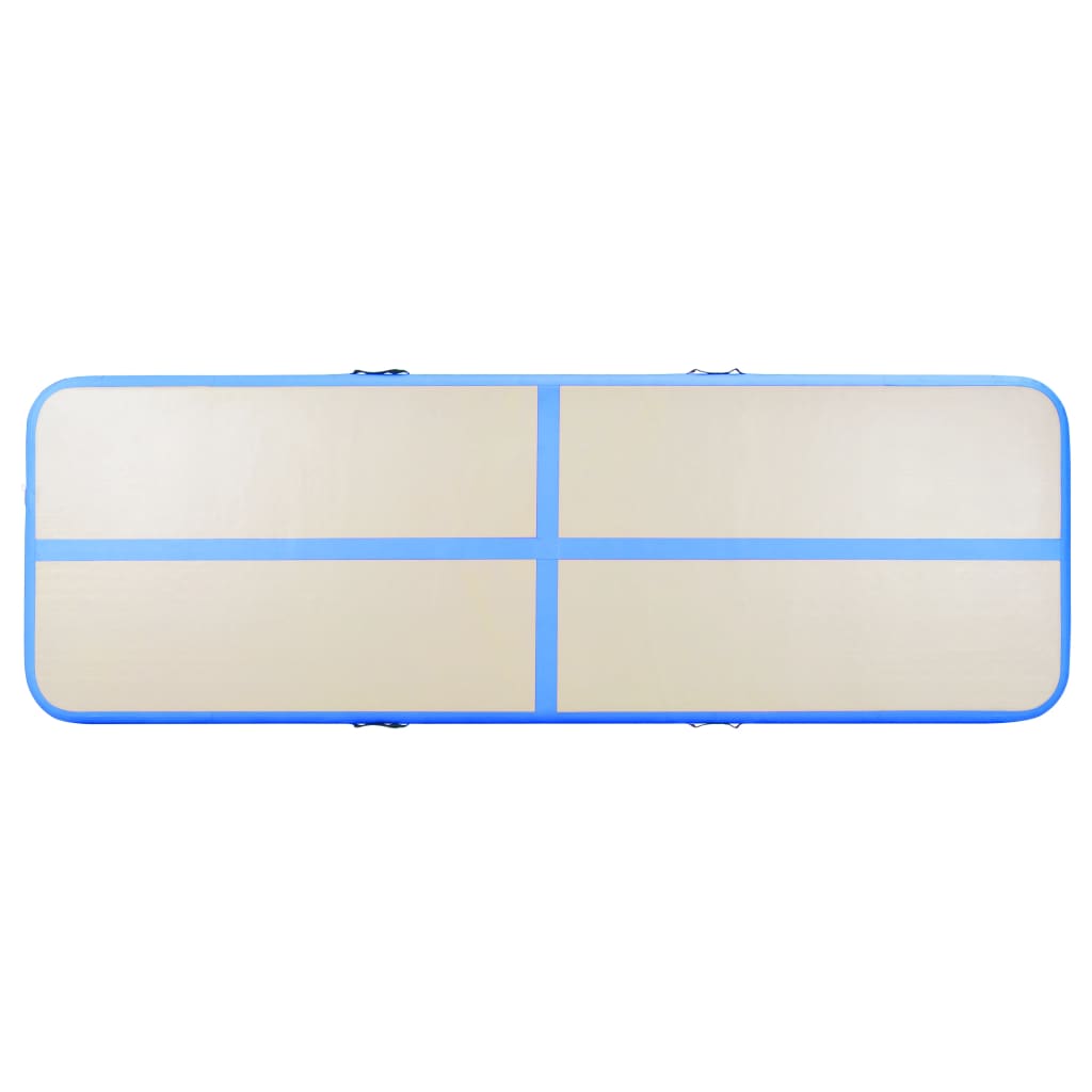 Gymnastiekmat Met Pomp Opblaasbaar Pvc 300 x 100 x 10 cm Blauw