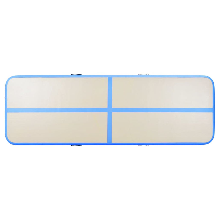 Gymnastiekmat Met Pomp Opblaasbaar Pvc 300 x 100 x 10 cm Blauw