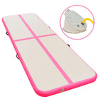 Inflatable gymnastics mat with pump 400x100x10 cm PVC pink