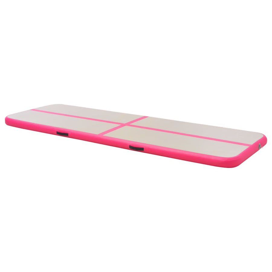 Gymnastiekmat Met Pomp Opblaasbaar Pvc 400 x 100 x 10 cm Roze