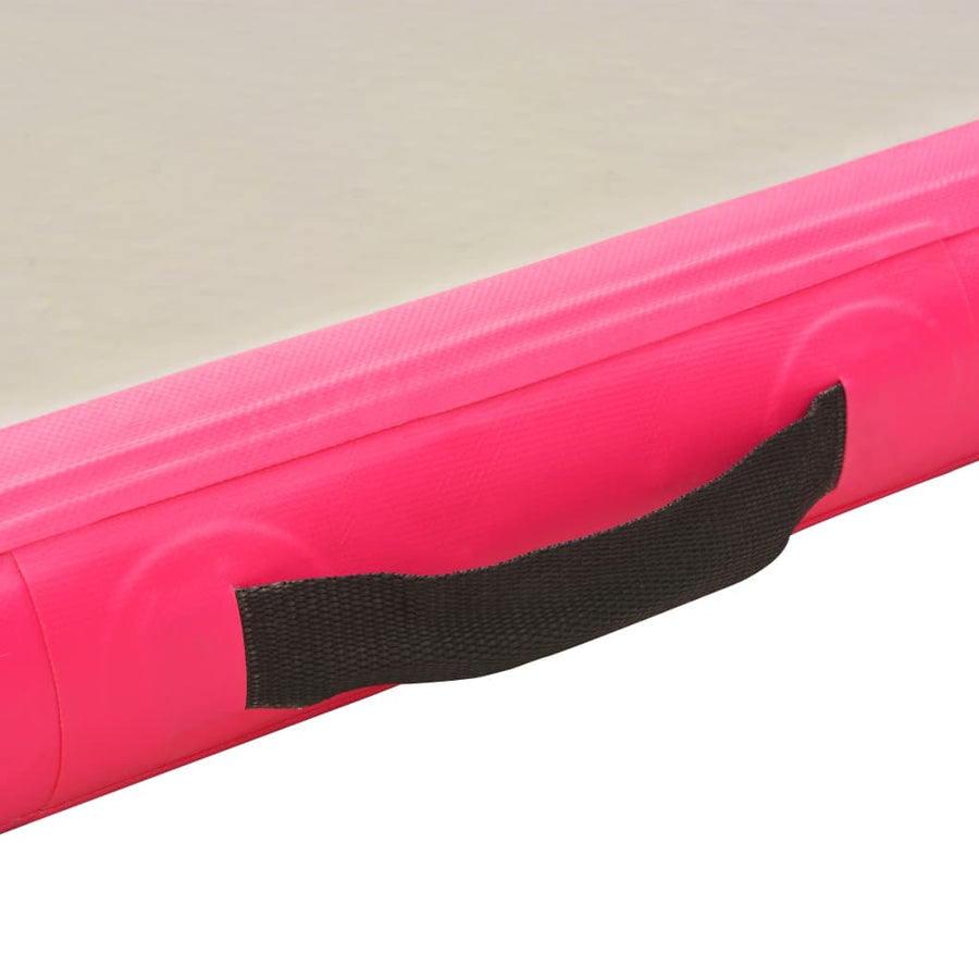 Gymnastiekmat Met Pomp Opblaasbaar Pvc 400 x 100 x 10 cm Roze