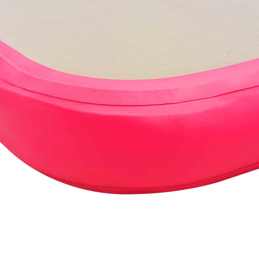 Gymnastiekmat Met Pomp Opblaasbaar Pvc 400 x 100 x 10 cm Roze