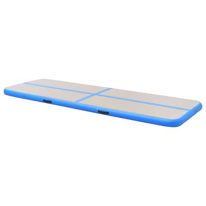 Gymnastiekmat Met Pomp Opblaasbaar Pvc 400 x 100 x 10 cm Blauw