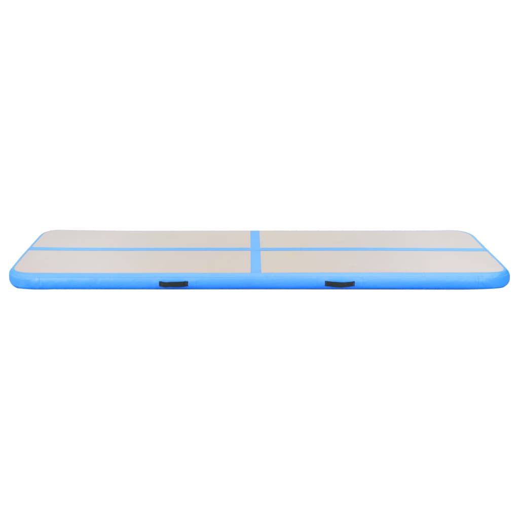 Gymnastiekmat Met Pomp Opblaasbaar Pvc 400 x 100 x 10 cm Blauw