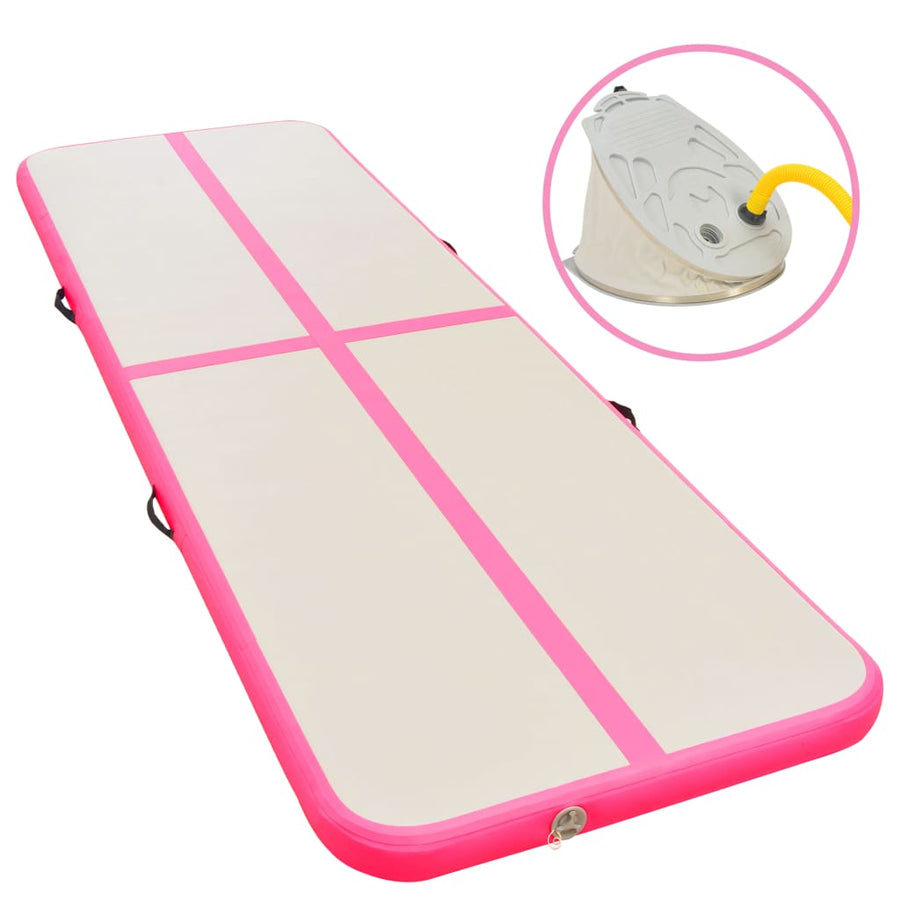 Gymnastiekmat Met Pomp Opblaasbaar Pvc 500 x 100 x 10 cm Roze