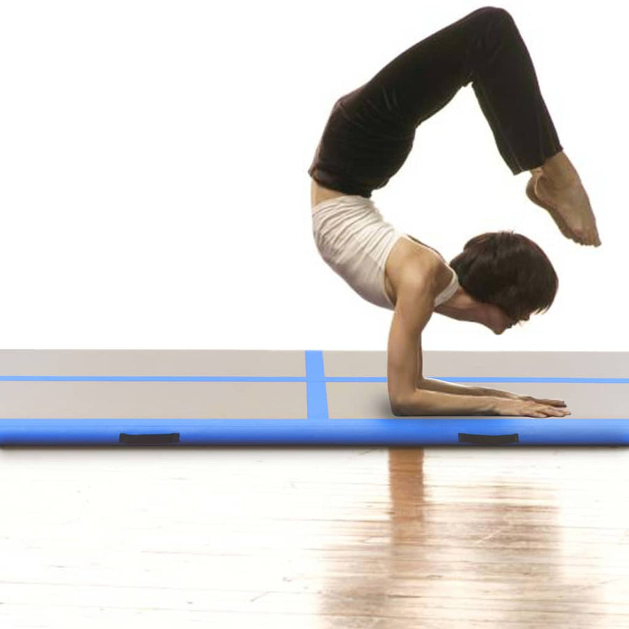 Gymnastiekmat Met Pomp Opblaasbaar Pvc 500 x 100 x 10 cm Blauw