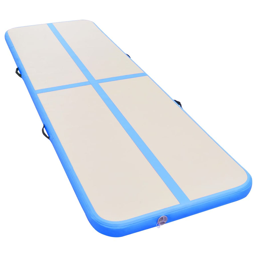 Gymnastiekmat Met Pomp Opblaasbaar Pvc 500 x 100 x 10 cm Blauw