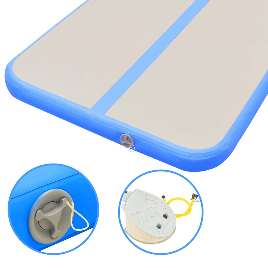 Gymnastiekmat Met Pomp Opblaasbaar Pvc 500 x 100 x 10 cm Blauw