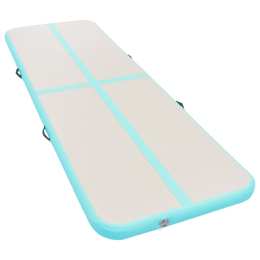 Gymnastiekmat Met Pomp Opblaasbaar Pvc 500 x 100 x 10 cm Groen