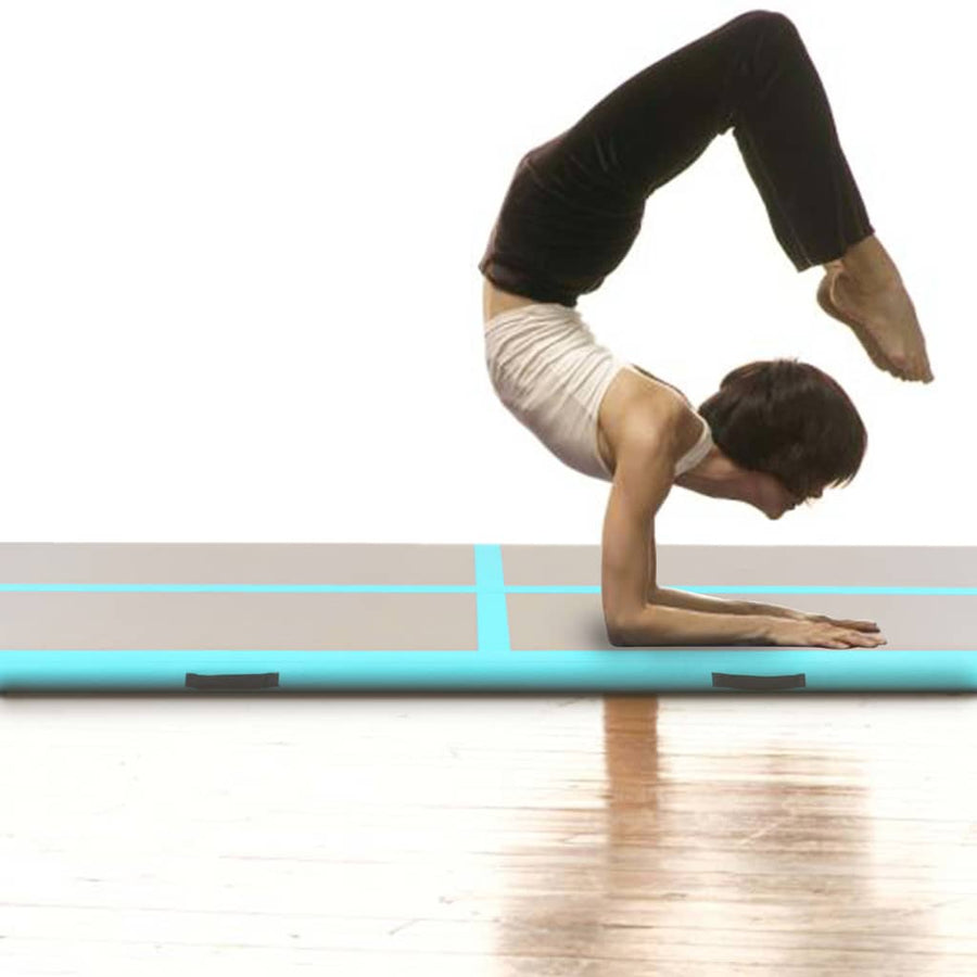 Gymnastiekmat Met Pomp Opblaasbaar Pvc 500 x 100 x 10 cm Groen