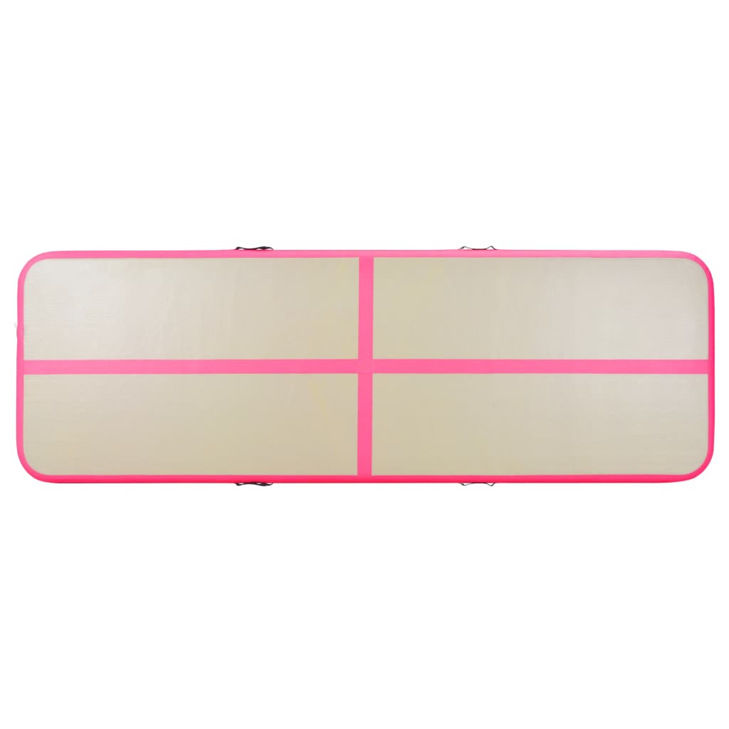 Gymnastiekmat Met Pomp Opblaasbaar Pvc 600 x 100 x 10 cm Roze