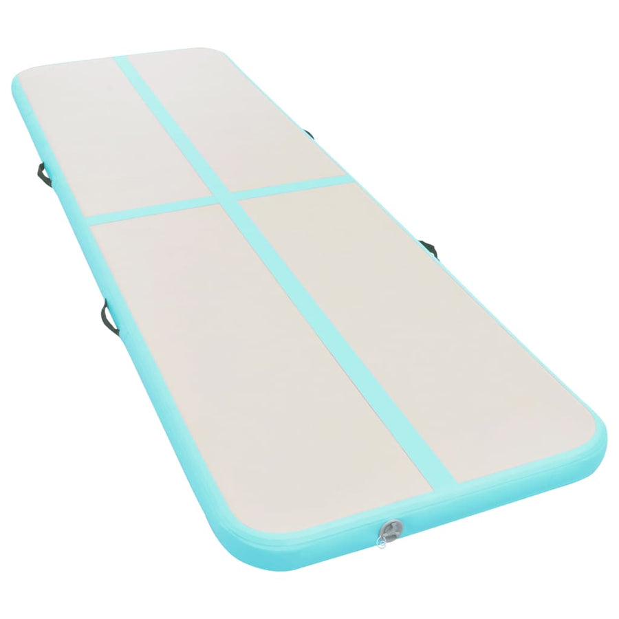 Gymnastiekmat Met Pomp Opblaasbaar Pvc 600 x 100 x 10 cm Groen