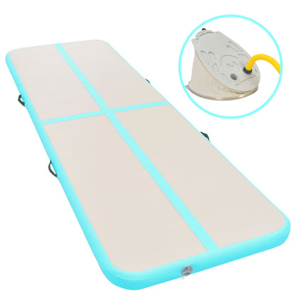 Gymnastiekmat Met Pomp Opblaasbaar Pvc 700 x 100 x 10 cm Groen