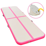Gymnastiekmat opblaasbaar 800x100x10 cm roze