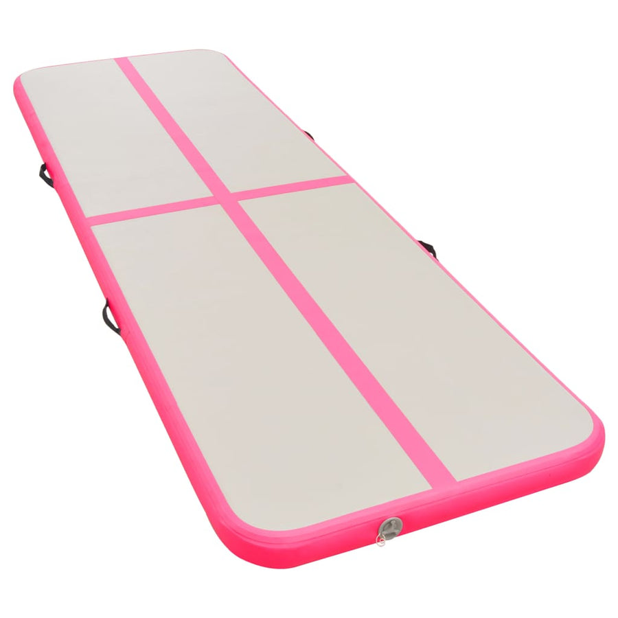 Gymnastiekmat Met Pomp Opblaasbaar Pvc 800 x 100 x 10 cm Roze