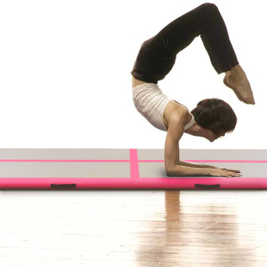 Gymnastiekmat Met Pomp Opblaasbaar Pvc 800 x 100 x 10 cm Roze