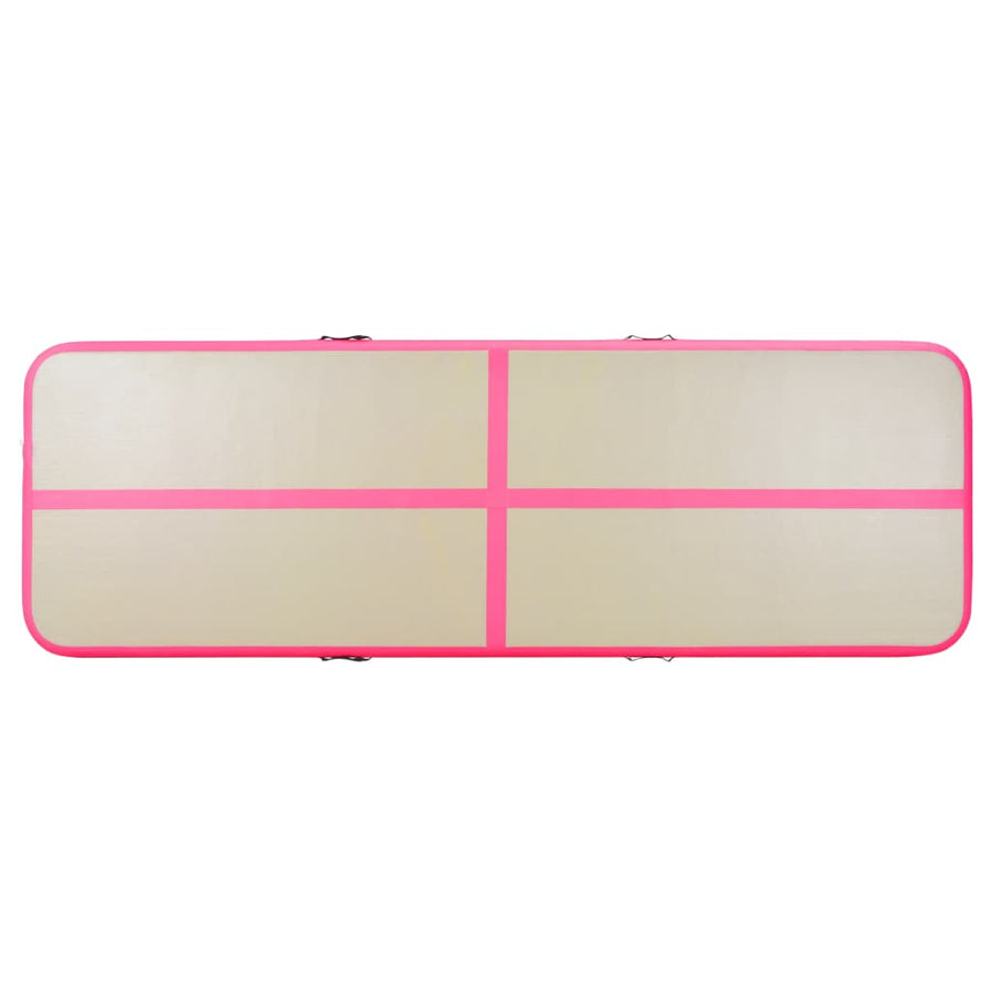 Gymnastiekmat Met Pomp Opblaasbaar Pvc 800 x 100 x 10 cm Roze