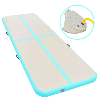Gymnastiekmat Met Pomp Opblaasbaar Pvc 800 x 100 x 10 cm Groen