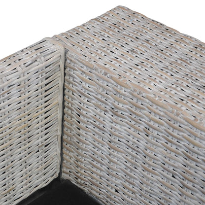 Met Kussens Natuurlijk Rattan Grijs Tweezitsbank