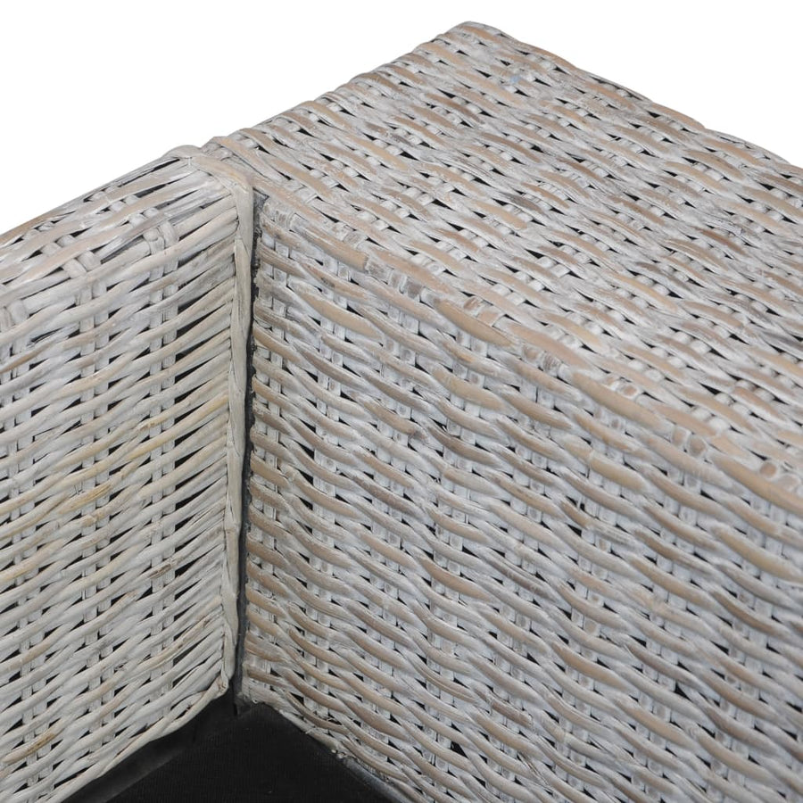Met Kussens Natuurlijk Rattan Grijs Tweezitsbank