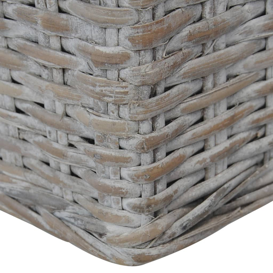 Met Kussens Natuurlijk Rattan Grijs Tweezitsbank