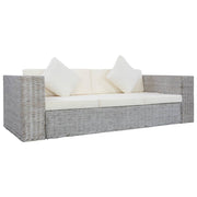 Driezitsbank 200x80x61 cm poly rattan grijs