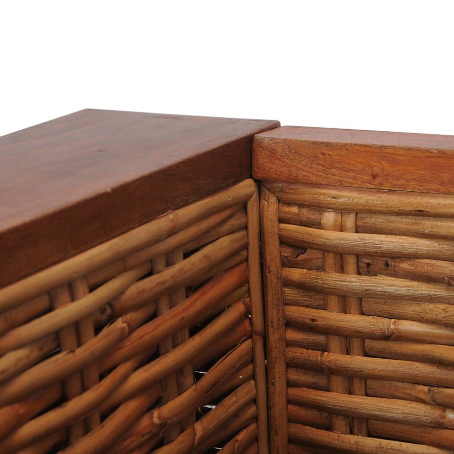 Fauteuil met kussens natuurlijk rattan bruin