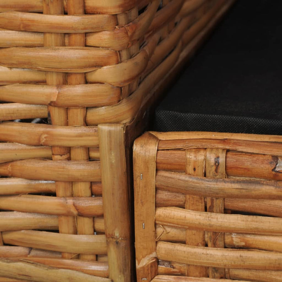 Met Kussens Natuurlijk Rattan Bruin Tweezitsbank