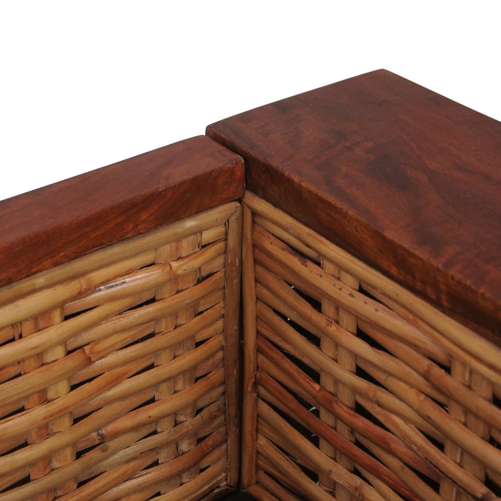 Met Kussens Natuurlijk Rattan Bruin Tweezitsbank