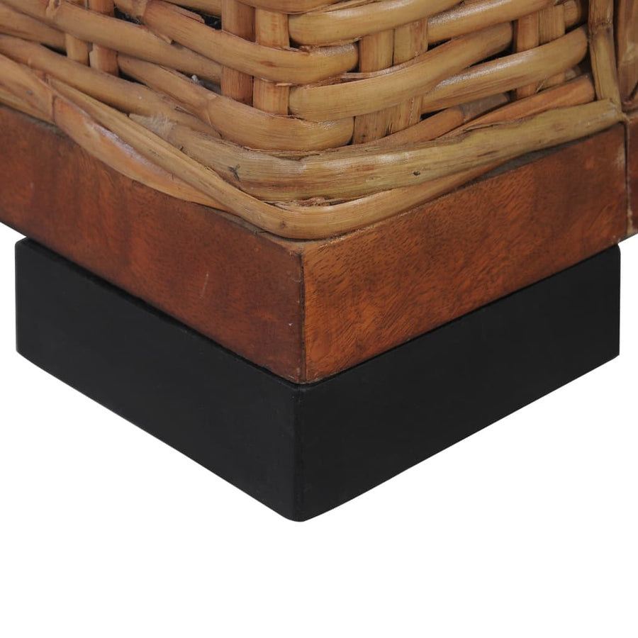 Met Kussens Natuurlijk Rattan Bruin Tweezitsbank