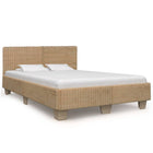 Bedframe Handgeweven Echt Rattan 160 x 200 cm Bruin