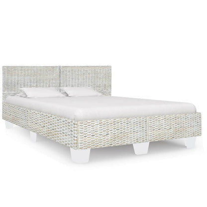 Bedframe Natuurlijk Rattan 140 x 200 cm Grijs