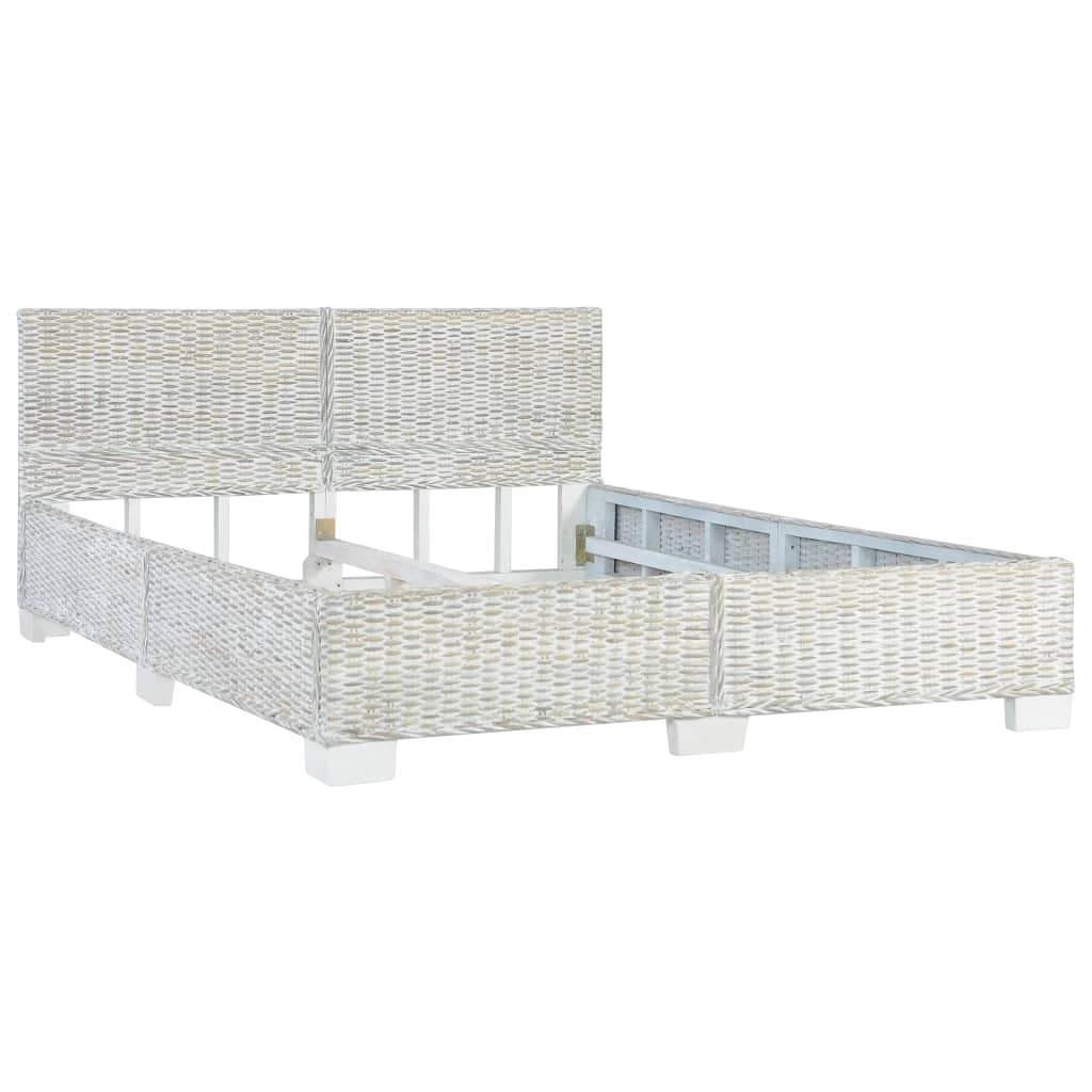 Bedframe Natuurlijk Rattan 140 x 200 cm Grijs
