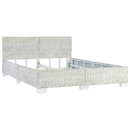 Bedframe Natuurlijk Rattan 140 x 200 cm Grijs