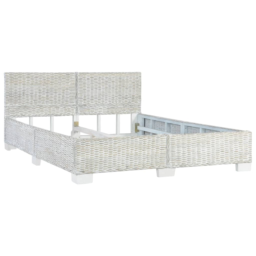 Bedframe Natuurlijk Rattan 140 x 200 cm Grijs