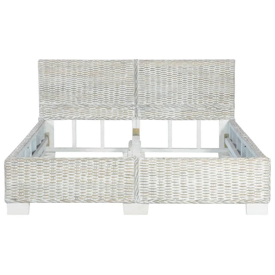 Bedframe Natuurlijk Rattan 140 x 200 cm Grijs