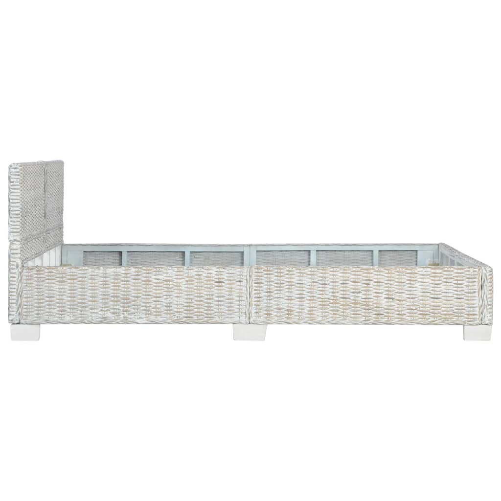Bedframe Natuurlijk Rattan 140 x 200 cm Grijs