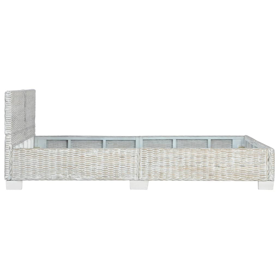 Bedframe Natuurlijk Rattan 140 x 200 cm Grijs