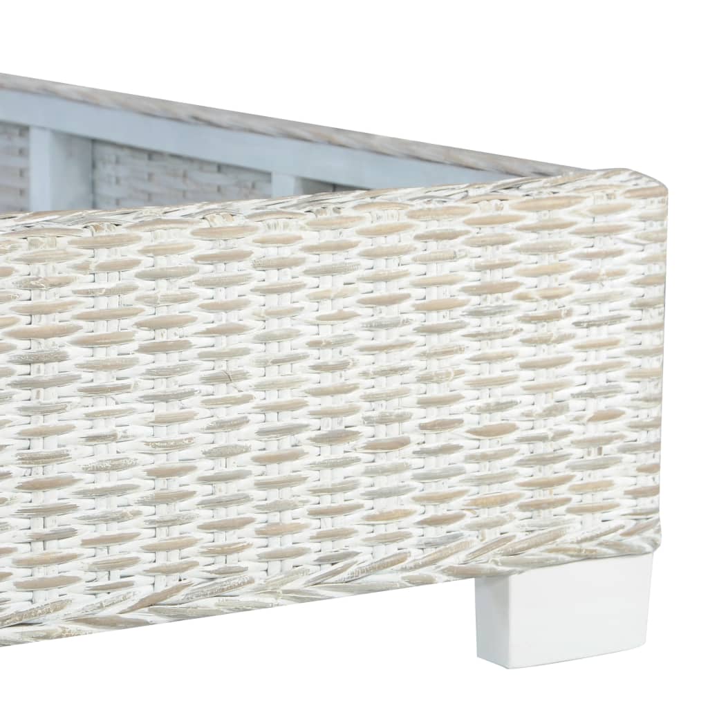 Bedframe Natuurlijk Rattan 140 x 200 cm Grijs
