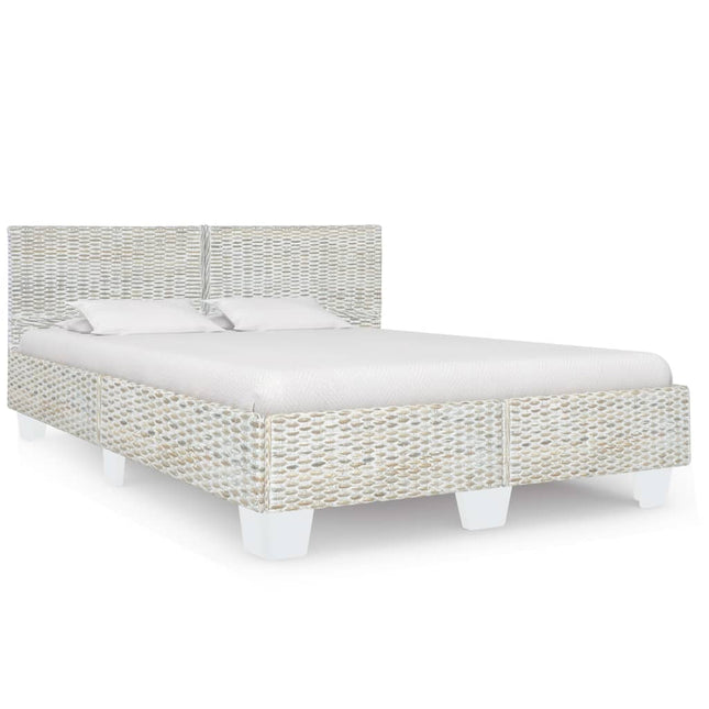 Bedframe Natuurlijk Rattan 160 x 200 cm Grijs