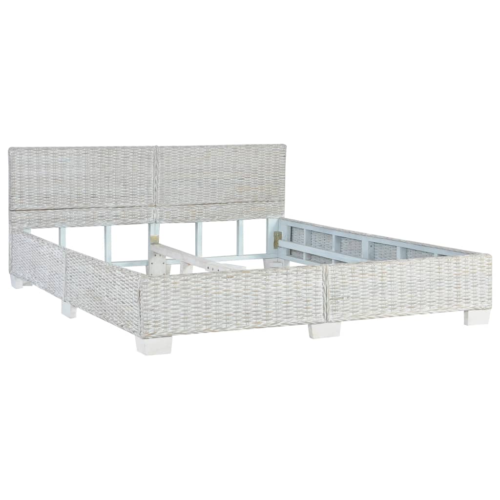 Bedframe Natuurlijk Rattan 160 x 200 cm Grijs